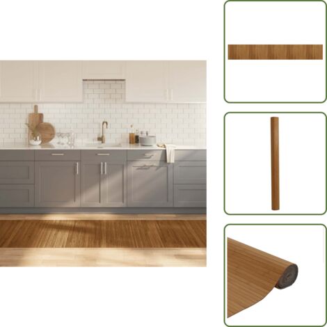The Living Store Alfombra rectangular bambú marrón 80x500 cm - Alfombra rectangular