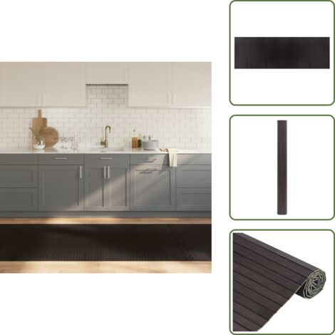 The Living Store Alfombra rectangular bambú marrón oscuro 100x300 cm - Alfombra rectangular
