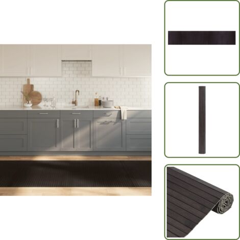 The Living Store Alfombra rectangular bambú marrón oscuro 100x500 cm - Alfombra rectangular
