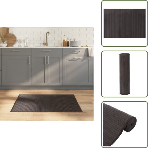 The Living Store Alfombra rectangular bambú marrón oscuro 70x100 cm - Alfombra rectangular