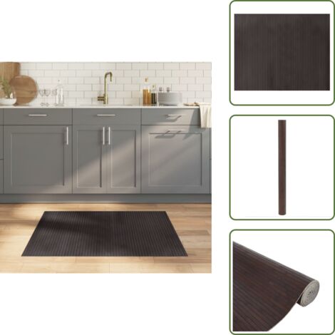 The Living Store Alfombra rectangular bambú marrón oscuro 80x100 cm - Alfombra rectangular