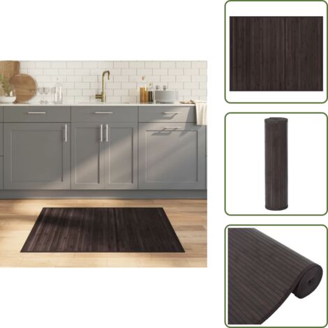 The Living Store Alfombra rectangular bambú marrón oscuro 80x100 cm - Alfombra rectangular