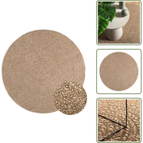 The Living Store Alfombra ZIZUR apariencia de yute interior y exterior 120 cm - Alfombra interior