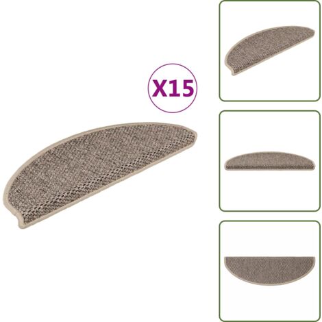 The Living Store Alfombrilla autoadhesiva escalera sisal 15 uds beige 65x21x4 cm - Alfombra autoadhesiva