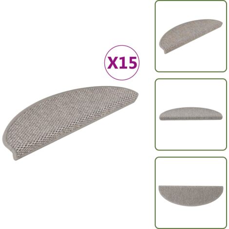 The Living Store Alfombrillas autoadhesivas sisal 15 uds plateado 56x17x3 cm - Alfombras autoadhesivas