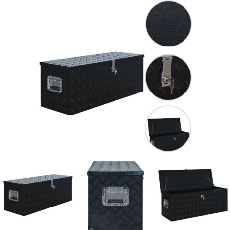 The Living Store Aluminiumkiste 1085 x 370 x 400 mm Schwarz - Werkzeugkästen