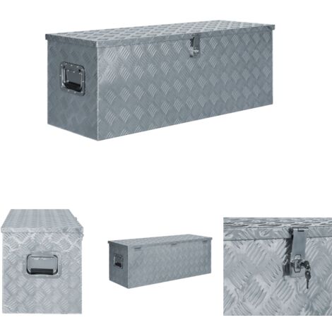 The Living Store Aluminiumkiste 110,5×38,5×40 cm Silbern - Werkzeugkästen