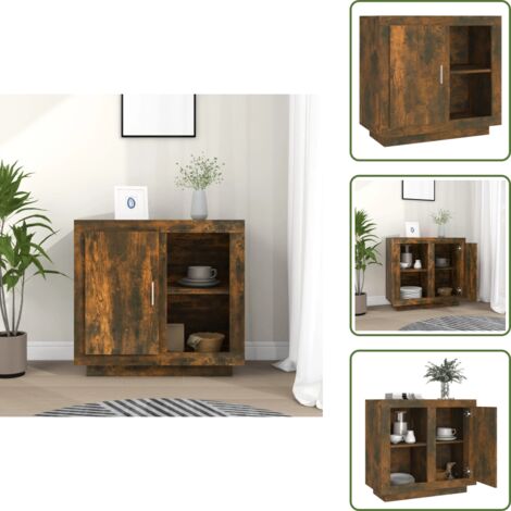 The Living Store Aparador color roble ahumado 80x40x75 cm - Aparador de roble