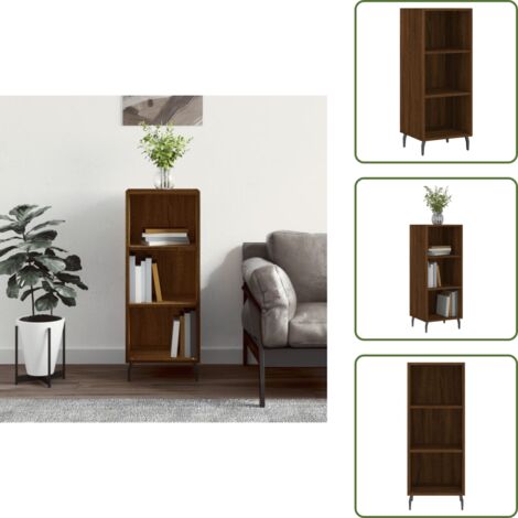 The Living Store Aparador de madera de ingeniería marrón roble 34,5x32,5x90 cm - Almacenamiento
