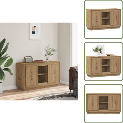 The Living Store Aparador de madera de ingeniería roble artisan 102x35x60 cm - Aparador de roble