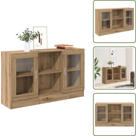 The Living Store Aparador de madera de ingeniería roble artisan 120x30,5x70 cm - Madera de ingeniería