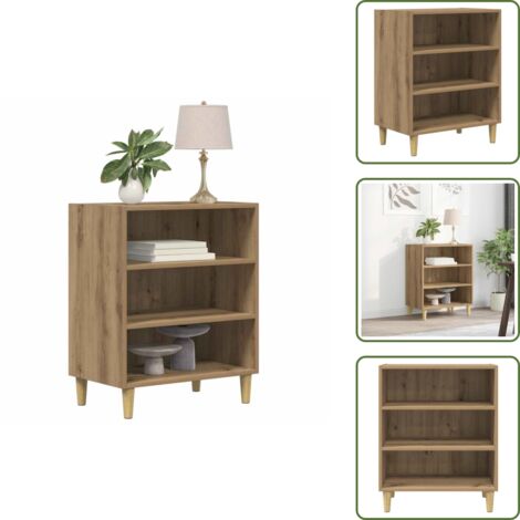The Living Store Aparador de madera de ingeniería roble artisan 57x35x75 cm - Aparador de madera