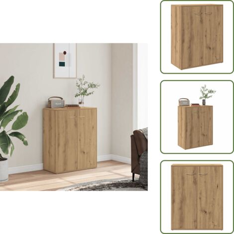 The Living Store Aparador de madera de ingeniería roble artisan 60x30x75 cm - Almacenamiento