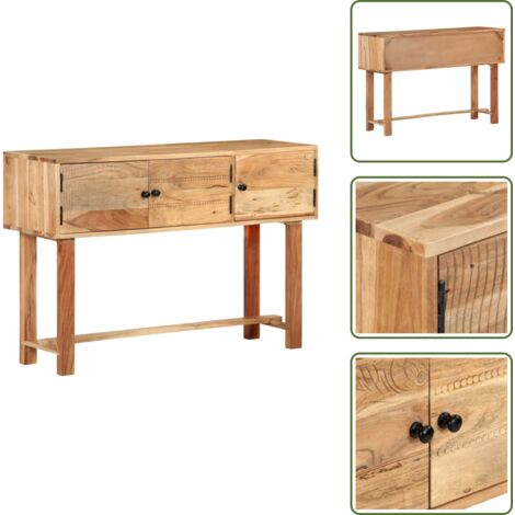 The Living Store Aparador de madera maciza de acacia 115x35x75 cm - Aparador de acacia