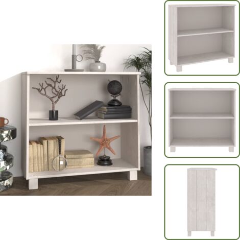 The Living Store Aparador HAMAR madera maciza de pino blanca 85x35x80 cm - Aparador de pino