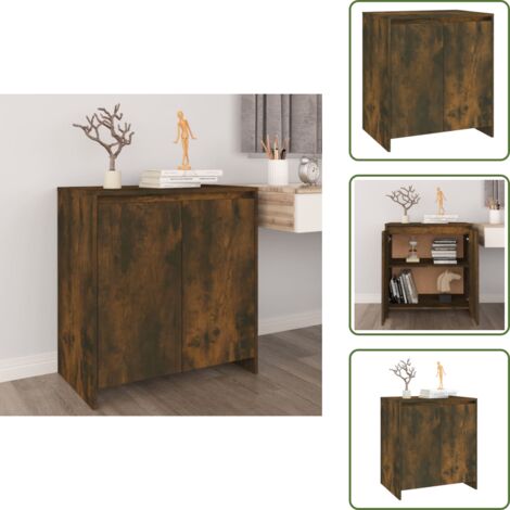 The Living Store Aparador madera contrachapada color roble ahumado 70x41x75 cm - Aparador de roble