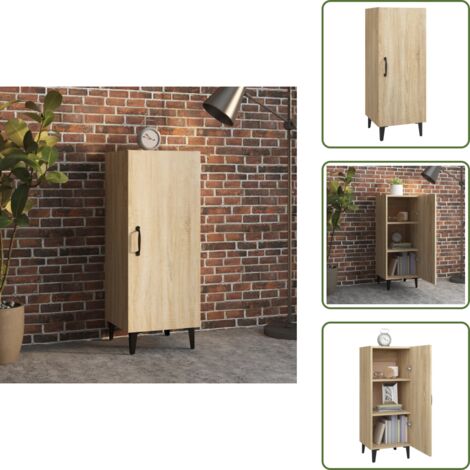 The Living Store Aparador madera contrachapada color roble Sonoma 34,5x34x90 cm - Aparador roble Sonoma