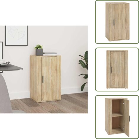 The Living Store Aparador madera contrachapada color roble Sonoma 40x33x70 cm - Aparador de madera contrachapada