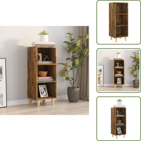 The Living Store Aparador madera contrachapada roble ahumado 34,5x32,5x90 cm - Aparador