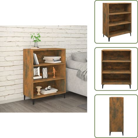 The Living Store Aparador madera contrachapada roble ahumado 69,5x32,5x90 cm - Aparador de roble