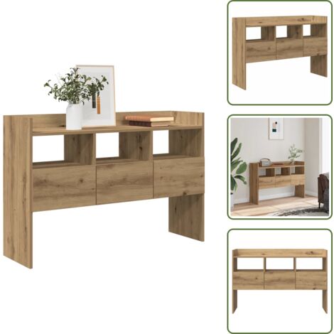 The Living Store Aparador madera contrachapada roble artisian 105x30x70 cm - Almacenamiento