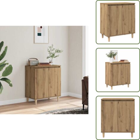 The Living Store Aparador madera contrachapada roble artisian 60x35x70 cm - Almacenamiento