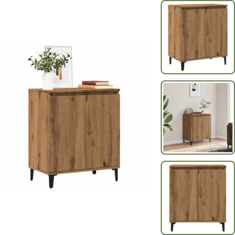 The Living Store Aparador madera contrachapada roble artisian 60x35x70 cm - Almacenamiento