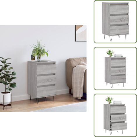 The Living Store Aparador madera de ingeniería gris Sonoma 40x35x70 cm - Aparador gris