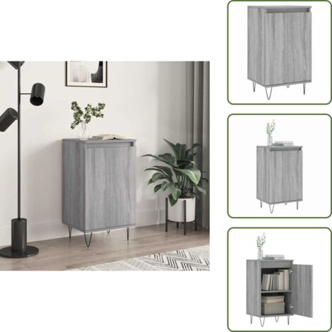 The Living Store Aparador madera de ingeniería gris Sonoma 40x35x70 cm - Aparador gris