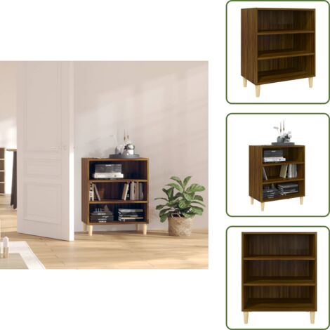 The Living Store Aparador madera de ingeniería marrón roble 57x35x70 cm - Aparador de libros