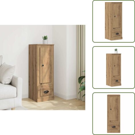 The Living Store Aparador madera de ingeniería roble artisian 36x35,5x103,5 cm - Aparador de madera