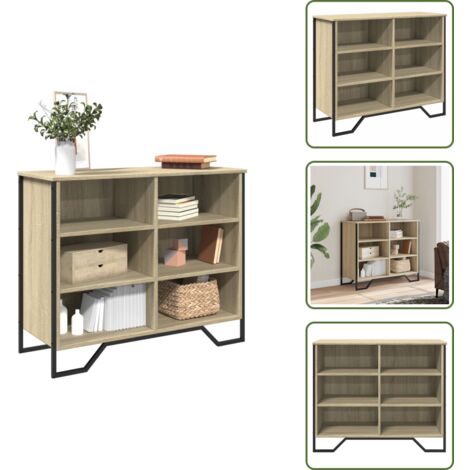 The Living Store Aparador madera de ingeniería roble Sonoma 91x35,5x74,5 cm - Aparador de ingeniería
