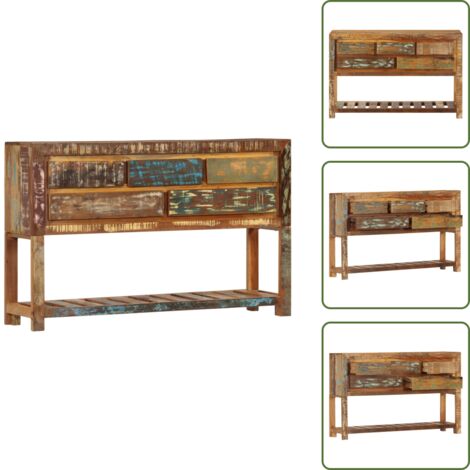The Living Store Aparador madera maciza reciclada 120x30x75 cm - Aparador de madera maciza