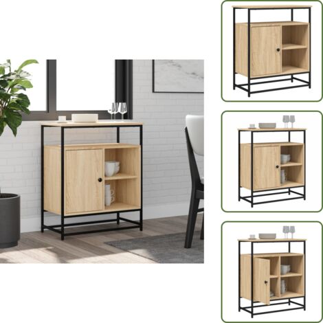 The Living Store Aparador Roble Sonoma 69x35x80 cm Madera de ingeniería - Aparador de ingeniería