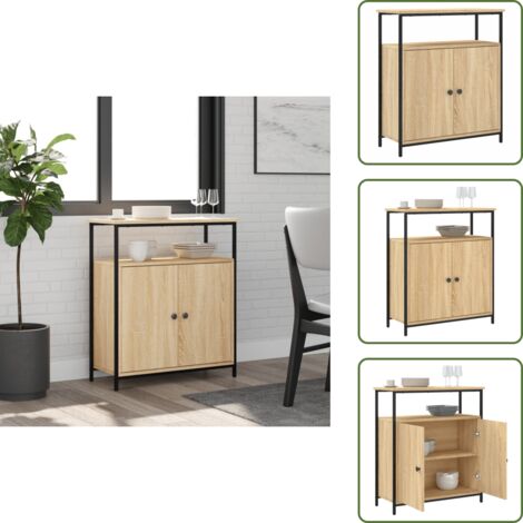 The Living Store Aparador Roble Sonoma 70x30x80 cm Madera de ingeniería - Aparador de ingeniería