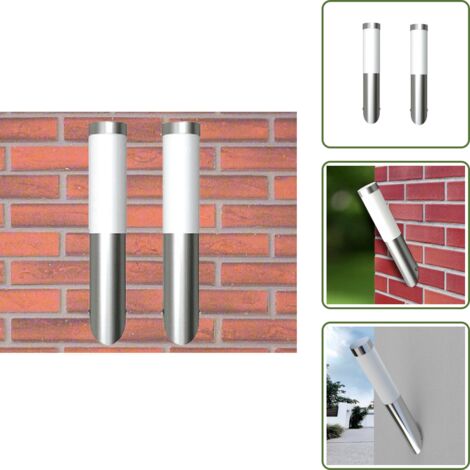 The Living Store Apliques de exterior 2 unidades acero inoxidable - Apliques de acero inoxidable