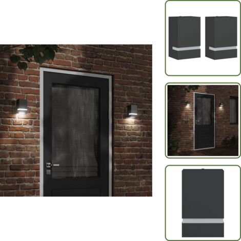 The Living Store Apliques de exterior 2 unidades acero inoxidable negro - Iluminación exterior