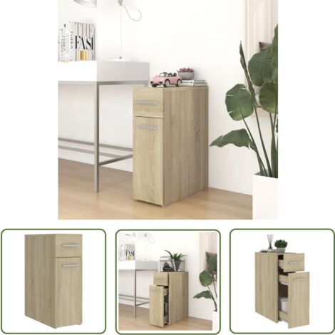The Living Store Apothekerschrank Sonoma-Eiche 20x45,5x60 cm Holzwerkstoff - Apothekenregal - Aufbewahrungsregale - Küchenorganisation - Badezimmerorganisator - Regal Aus Holzwerkstoff
