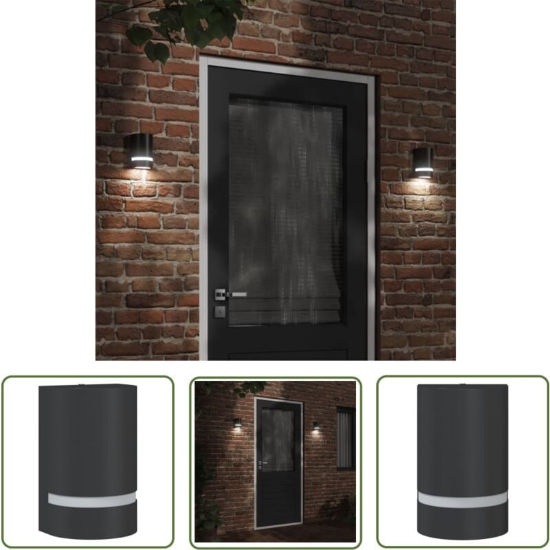 The Living Store Applique murale d'extérieur aluminium moulé sous pression - Applique Murale Exterieure - Éclairage Extérieur - Luminaire Mural