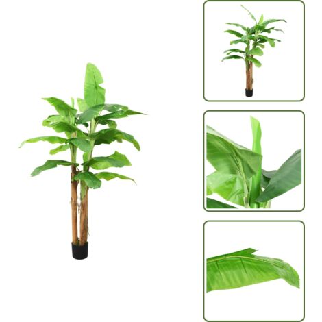 The Living Store Árbol bananero artificial con macetero 300 cm verde - Planta artificial