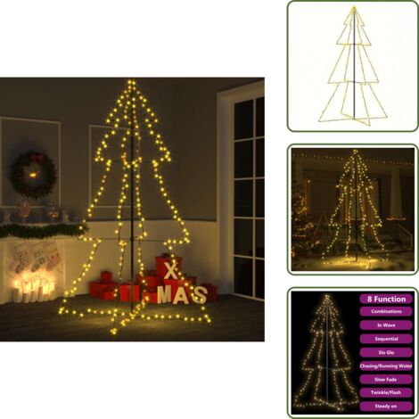 The Living Store Árbol de Navidad 240 luces LED interior y exterior 118x180 cm - Luces LED