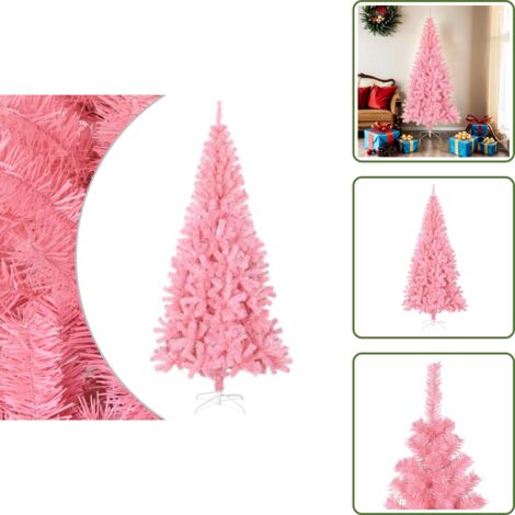 The Living Store Árbol de Navidad artificial con soporte PVC rosa 180 cm - Decoración navideña