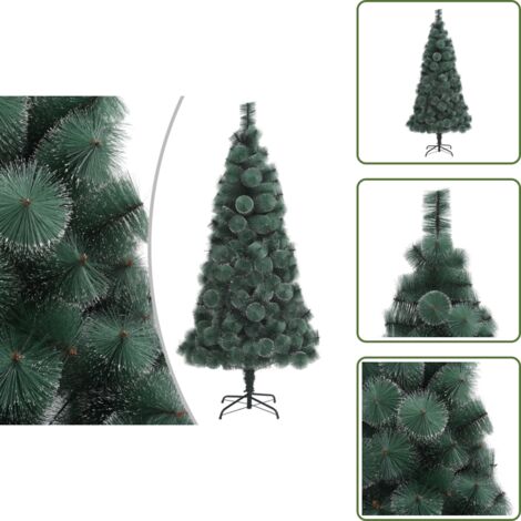 The Living Store Árbol de Navidad artificial con soporte verde PET 120 cm - Árbol de Navidad verde