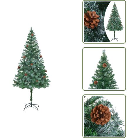 The Living Store Árbol de Navidad glaseado con piñas 180 cm - Árbol de Navidad con piñas