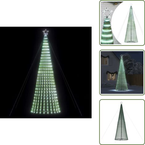 The Living Store Árbol de Navidad LED 1028 LEDs blanco frío 403 cm - Luces de Navidad