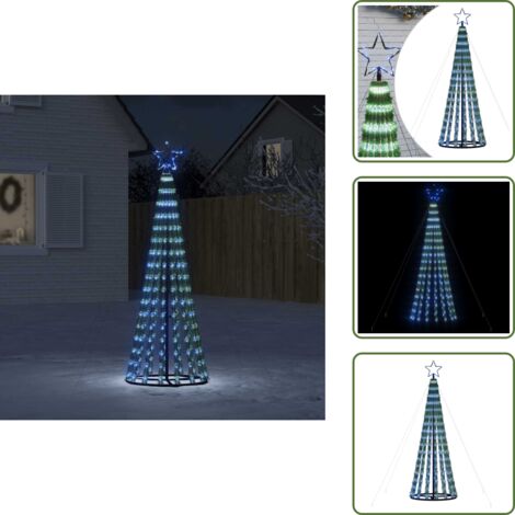 The Living Store Árbol de Navidad LED 275 LEDs azul 180 cm - Luces navideñas