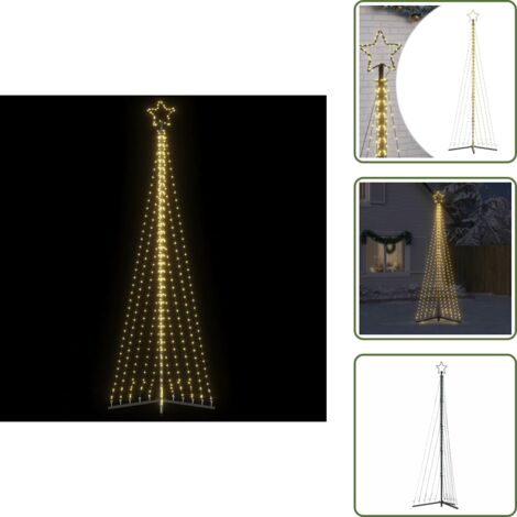 The Living Store Árbol de Navidad LED 495 LEDs blanco cálido 300,5 cm - Luces de Navidad