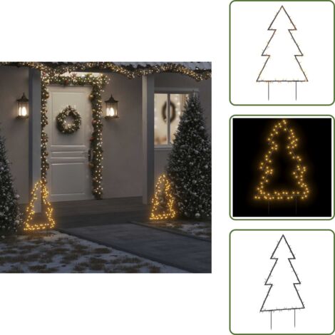The Living Store Árbol de Navidad luces decorativas con estacas 80 LED 60 cm - Luces navideñas