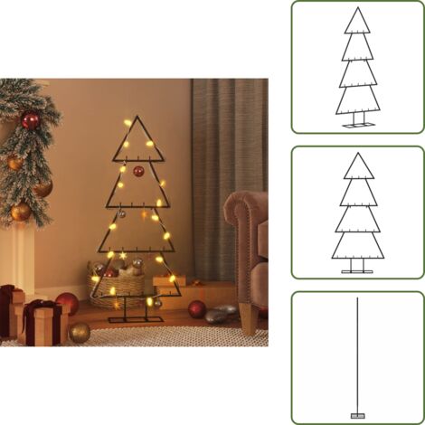 The Living Store Árbol de Navidad para decoración metal negro 90 cm - Decoración DIY