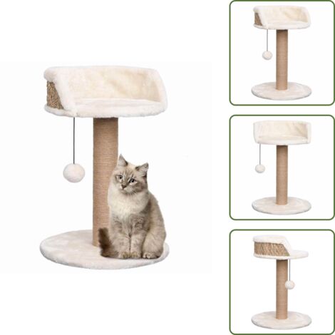 The Living Store Árbol para gatos con poste rascador hierba marina 49 cm - Poste rascador